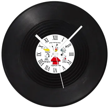 Snoopy what makes my happy, Ρολόι τοίχου Βινύλιο (30cm)