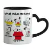Mug heart black handle, ceramic, 330ml