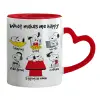 Mug heart red handle, ceramic, 330ml