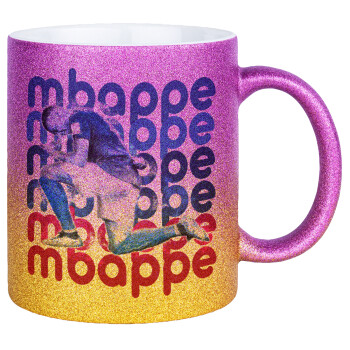 Κιλιάν Μπαπέ, Κούπα Χρυσή/Ροζ Glitter, κεραμική, 330ml