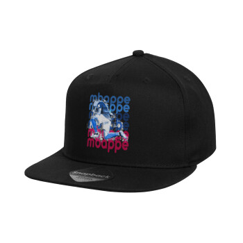 Κιλιάν Μπαπέ, Καπέλο παιδικό Flat Snapback, Μαύρο (100% ΒΑΜΒΑΚΕΡΟ, ΠΑΙΔΙΚΟ, UNISEX, ONE SIZE)