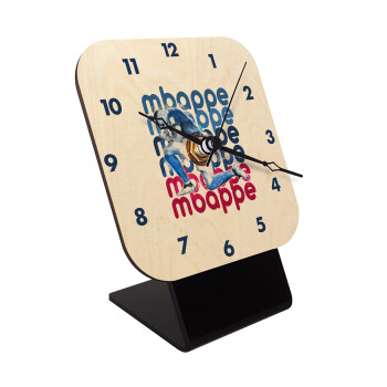 Kylian Mbappé, Quartz Table clock in natural wood (10cm)