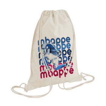 Kylian Mbappé, Backpack bag GYMBAG natural (28x40cm)