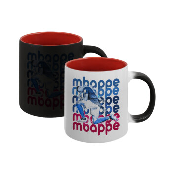 Κιλιάν Μπαπέ, Κούπα Μαγική εσωτερικό κόκκινο, κεραμική, 330ml που αλλάζει χρώμα με το ζεστό ρόφημα