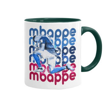 Kylian Mbappé, Mug colored green, ceramic, 330ml