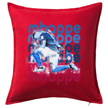 Kylian Mbappé, Sofa cushion RED 50x50cm includes filling