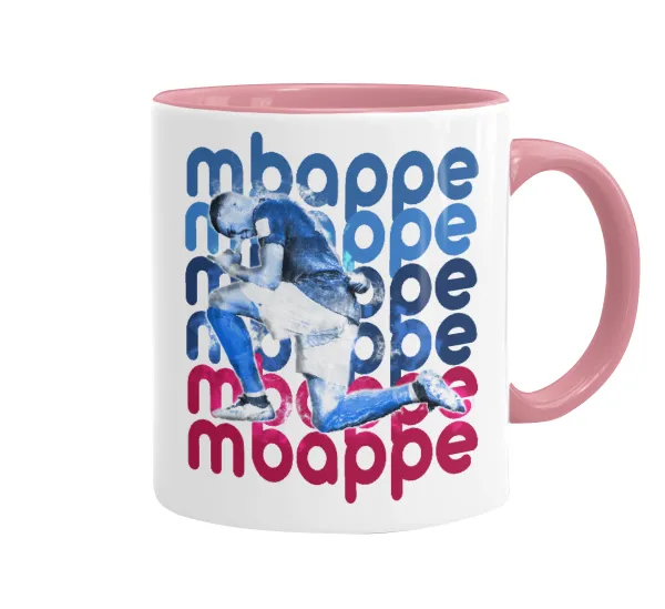 Kylian Mbappé — Mug colored pink, ceramic, 330ml