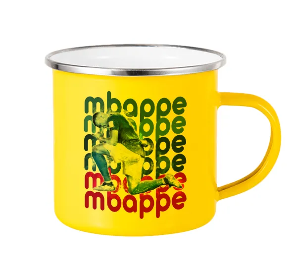 Kylian Mbappé — Yellow Enamel Metallic Cup 360ml