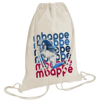 Kylian Mbappé, Backpack bag GYMBAG natural (28x40cm)
