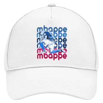 Κιλιάν Μπαπέ, Καπέλο Ενηλίκων Baseball, Drill, Λευκό (100% ΒΑΜΒΑΚΕΡΟ, ΕΝΗΛΙΚΩΝ, UNISEX, ONE SIZE)