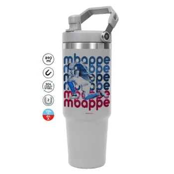 Κιλιάν Μπαπέ, ΓΚΡΙ χρώματος Θερμός Ανοξείδωτο 890ml (30oz) με χερούλι