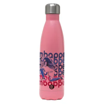 Κιλιάν Μπαπέ, Μεταλλικό παγούρι θερμός Ροζ Ματ (Stainless steel), διπλού τοιχώματος, 500ml