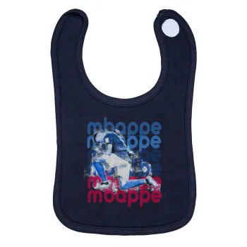 Kylian Mbappé, Σαλιάρα με Σκρατς 100% Organic Cotton Μπλε (0-18 months)