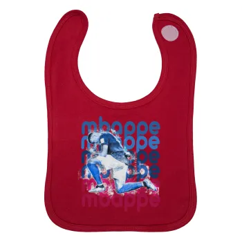 Kylian Mbappé, Σαλιάρα με Σκρατς Κόκκινη 100% Organic Cotton (0-18 months)