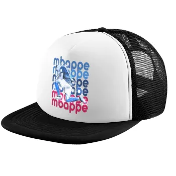 Kylian Mbappé, Child's Soft Trucker Hat with BLACK/WHITE Mesh (POLYESTER, CHILD, ONE SIZE)