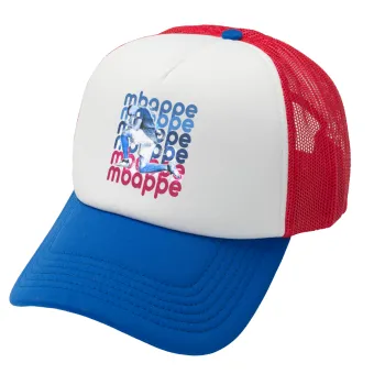 Κιλιάν Μπαπέ, Καπέλο Ενηλίκων Soft Trucker με Δίχτυ Red/Blue/White (POLYESTER, ΕΝΗΛΙΚΩΝ, UNISEX, ONE SIZE)