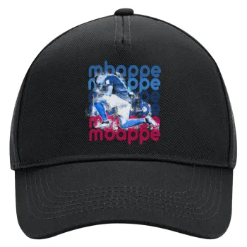 Kylian Mbappé, Adult Ultimate Hat BLACK, (100% COTTON DRILL, ADULT, UNISEX, ONE SIZE)
