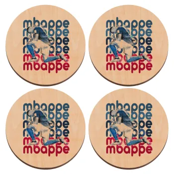 Κιλιάν Μπαπέ, ΣΕΤ x4 Σουβέρ ξύλινα στρογγυλά plywood (9cm)