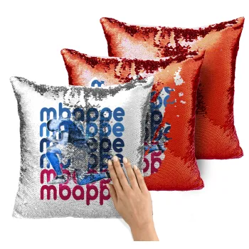 Kylian Mbappé, Μαξιλάρι καναπέ Μαγικό Κόκκινο με πούλιες 40x40cm περιέχεται το γέμισμα