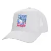Structured Trucker Adult Hat, with Mesh, WHITE (100% COTTON, ADULT, UNISEX, ONE SIZE)