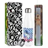 Easter candle, metallic white thermos bottle (500ml) & aromatic flat candle (30cm) (GRAY)