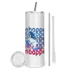 Tumbler stainless steel 600ml, with metal straw & cleaning brush
