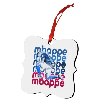 Kylian Mbappé, Christmas ornament polygon wooden 7.5cm