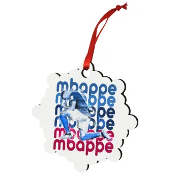 Kylian Mbappé, Christmas ornament snowflake wooden 7.5cm