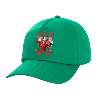 Cristiano Ronaldo, Adult Baseball Cap, 100% Cotton, Green (COTTON, ADULT, UNISEX, ONE SIZE)
