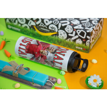 Κριστιάνο Ρονάλντο, Πασχαλινή Λαμπάδα με Travel Tumbler θερμό με διπλό καπάκι (600ml, BPA free) & κερί αρωματικό πλακέ (30cm) (ΤΙΡΚΟΥΑΖ)