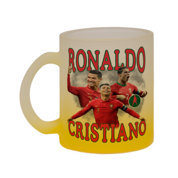 Cristiano Ronaldo, Κούπα γυάλινη δίχρωμη με βάση το κίτρινο ματ, 330ml