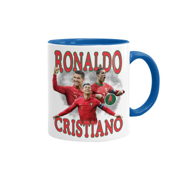Cristiano Ronaldo, Mug colored blue, ceramic, 330ml