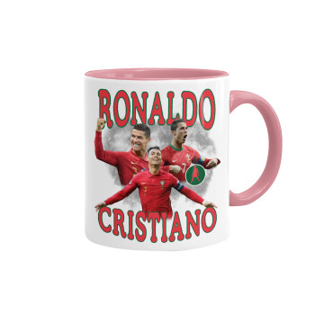 Cristiano Ronaldo, Mug colored pink, ceramic, 330ml