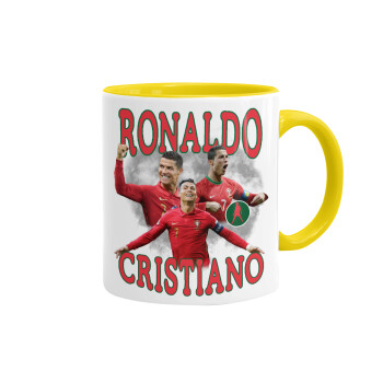 Cristiano Ronaldo, Mug colored yellow, ceramic, 330ml
