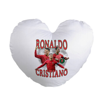 Cristiano Ronaldo, Μαξιλάρι καναπέ καρδιά 40x40cm περιέχεται το  γέμισμα