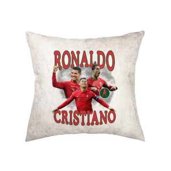 Cristiano Ronaldo, Μαξιλάρι καναπέ Δερματίνη Γκρι 40x40cm με γέμισμα
