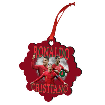 Cristiano Ronaldo, Christmas ornament snowflake wooden 7.5cm