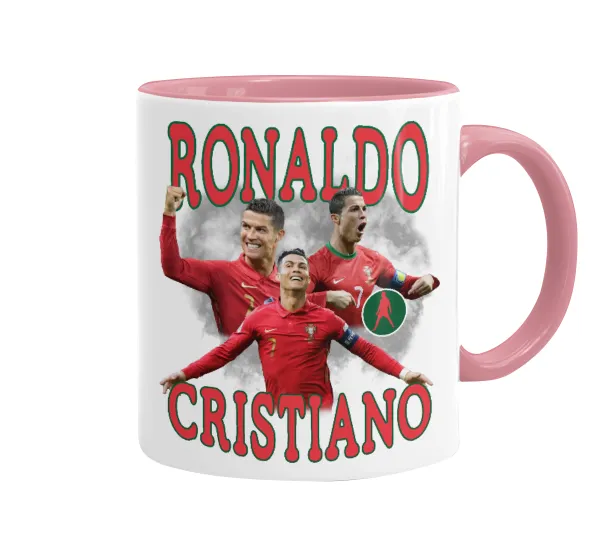 Cristiano Ronaldo — Mug colored pink, ceramic, 330ml