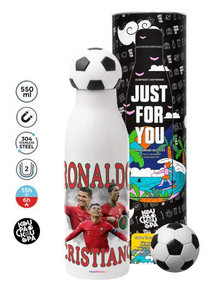 Cristiano Ronaldo — Soccer Metal mug thermos, double wall, 550ml
