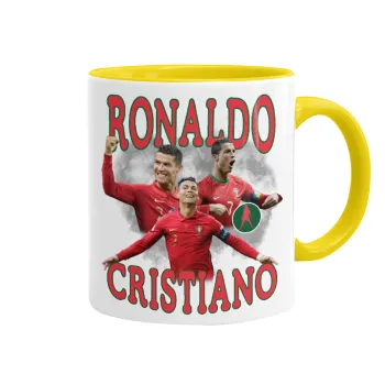 Cristiano Ronaldo, Mug colored yellow, ceramic, 330ml