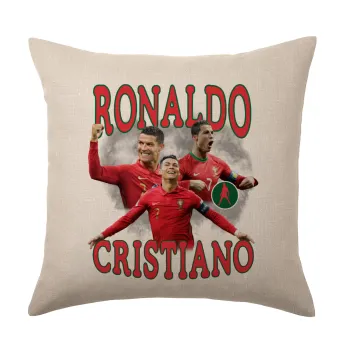Cristiano Ronaldo, Μαξιλάρι καναπέ ΛΙΝΟ 40x40cm περιέχεται το  γέμισμα