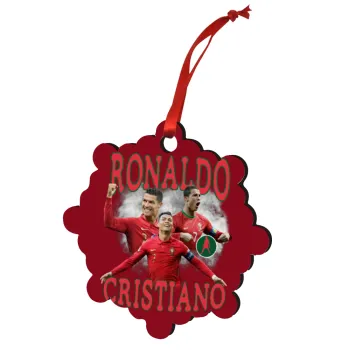 Cristiano Ronaldo, Christmas ornament snowflake wooden 7.5cm