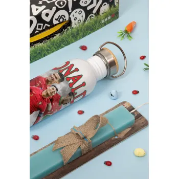 Κριστιάνο Ρονάλντο, Πασχαλινή Λαμπάδα με παγούρι μεταλλικό (620ml, stainless steel) & κερί αρωματικό πλακέ (30cm) (ΤΙΡΚΟΥΑΖ)