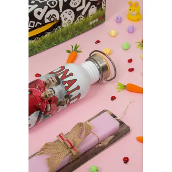 Κριστιάνο Ρονάλντο, Πασχαλινή Λαμπάδα με παγούρι μεταλλικό (620ml, stainless steel) & κερί αρωματικό πλακέ (30cm) (ΡΟΖ)