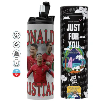 Cristiano Ronaldo, Tumbler stainless steel GREY 600ml