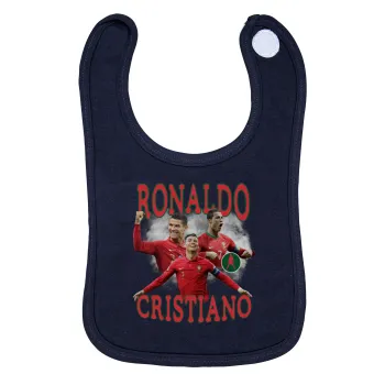 Cristiano Ronaldo, Σαλιάρα με Σκρατς 100% Organic Cotton Μπλε (0-18 months)