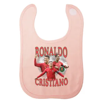 Cristiano Ronaldo, Σαλιάρα με Σκρατς ΡΟΖ 100% Organic Cotton (0-18 months)