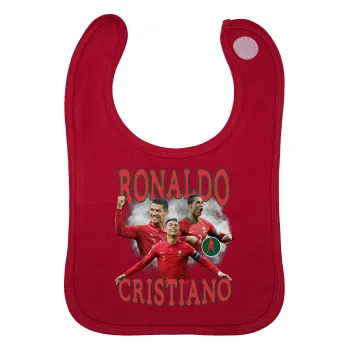 Κριστιάνο Ρονάλντο, Σαλιάρα με Σκρατς Κόκκινη 100% Organic Cotton (0-18 months)