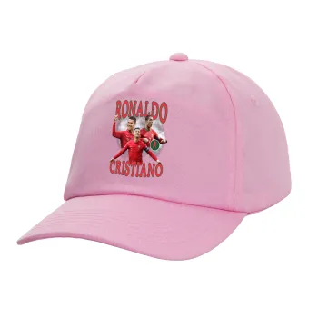 Cristiano Ronaldo, Adult Baseball Cap, 100% Cotton, PINK (COTTON, ADULT, UNISEX, ONE SIZE)