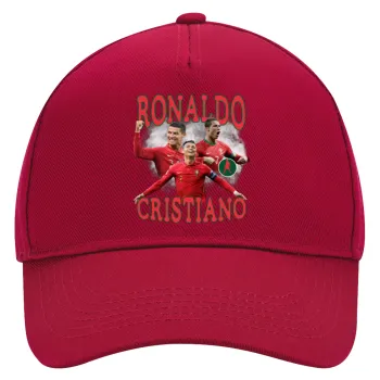 Cristiano Ronaldo, Adult Ultimate Hat RED, (100% COTTON DRILL, ADULT, UNISEX, ONE SIZE)
